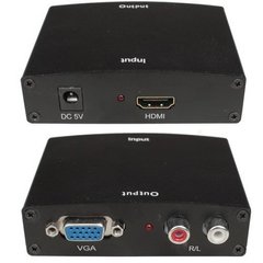 Конвертер HDMI в VGA + R / L (HDMI-VGA + 2хRCA) DC-5V