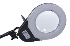 Лупа-лампа Zhongdi з LED підсвічуванням, на струбцині, кругла, 7W, 5X Ø130мм, чорна