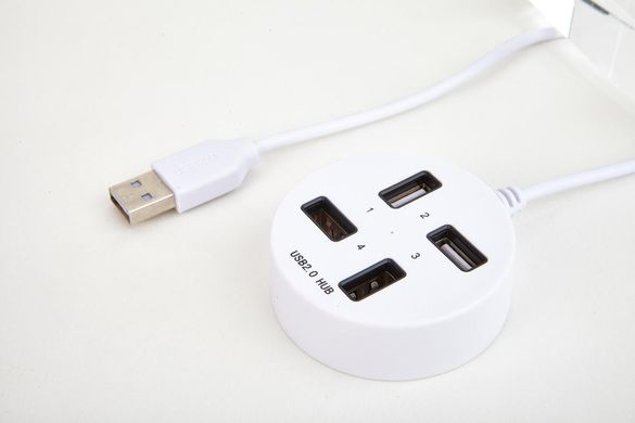 USB HUB на 4 порти USB 2.0, білий (в блістері)