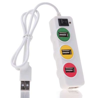 USB HUB на 4 порти USB 2.0, з вимикачем