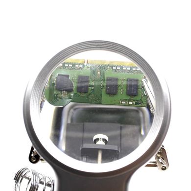 Тримач "третя рука" c LED підсвічуванням HandsKit, 3Х Ø90мм, 4.5Х Ø23мм, підставка під паяльник