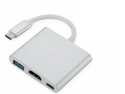 Перехідник, штекер USB Type C 3.1 - гніздо USB Type C 3.1 + гніздо HDMI + гніздо USB 3.0