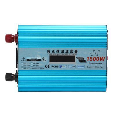 Инвертор с чистой синусоидой 12V в 220V, HPA-1500W без зарядки + LCD дисплей