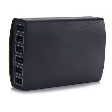 Мережева зарядка, 6 гнізд USВ, AC 220V/DC 5V, 12A, на підставці, з кабелем 1м