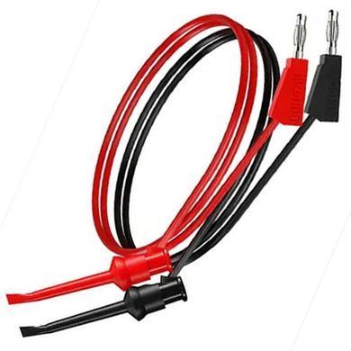 Шнур мультиметра банан-щуп гачок, силіконовий кабель 16AWG, 1м (пара)