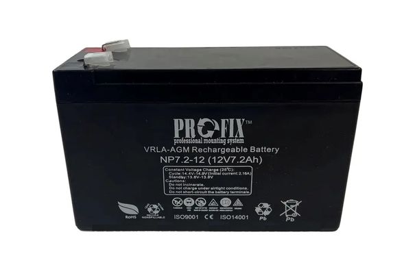 Аккумулятор VRLA-AGM NP7.2-12, 12V 7.2Ah