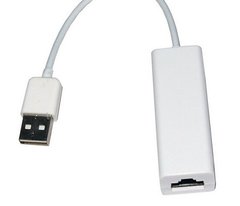 Адаптор ETHERNET USB 2.0, USB-роз'єм - гніздо 8Р8С, з кабелем