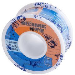 Припой Mechanic HX-T100 (Sn63/Pb37), диам.-1мм, 187гр.