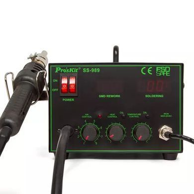 Паяльная станция термовоздушная Pro'sKit SS-989B, компрессорная, 640 Вт, 220 В, компрессорный