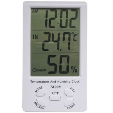 Цифровий термометр ТА308, термометр, вологість, годинник
