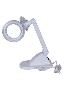 Лупа-лампа Zhongdi з LED підсвічуванням, настільна, кругла, 3X, 8X, 3W, Ø90мм, біла