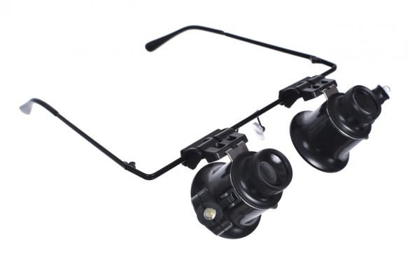 Лупа-окуляри бінокулярна Zhongdi з LED підсвічуванням, 20X