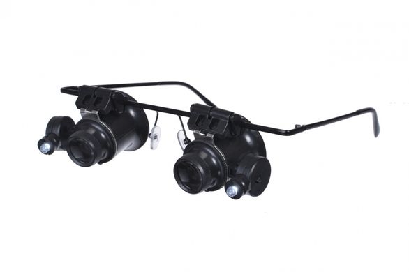 Лупа-окуляри бінокулярна Zhongdi з LED підсвічуванням, 20X