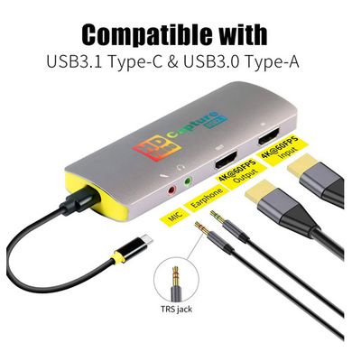 HSV3217, 4K USB 3.1 type C/USB 3.0 type A відеозахоплення