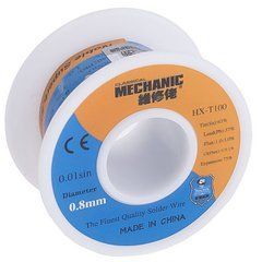 Припой Mechanic HX-T100 (Sn63/Pb37), диам.-0.8мм, 87гр.