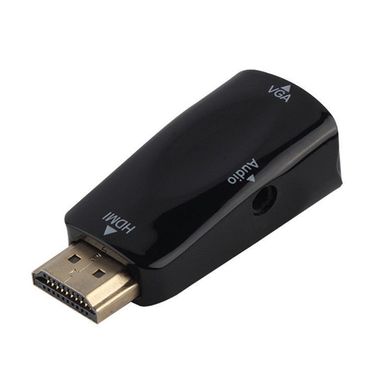 Конвертер HDMI в VGA + аудіо (штекер HDMI - гніздо VGA + гніздо 3,5мм) + шнур AUX