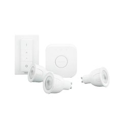 Смарт-лампочка з вимикачем Philips Hue Starter kit GU10 White and color ambiance + switch
