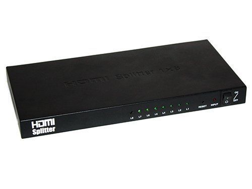 Сплітер HDMI 1x8, металевий корпус, DC-5V
