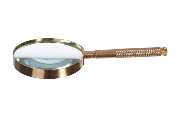 Лупа ручна Zhongdi кругла, металева ручка, gold, 3X, Ø90мм
