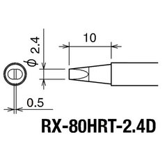 Паяльное жало Goot RX-80HRT-2.4D для Goot RX-802AS, двусторонний срез