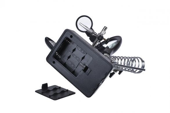 Тримач "Третя рука" ZD-126-3 з LED підсвічуванням, 3Х &Oslash;90мм + 8Х &Oslash;34мм + підст. паяльника