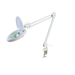 Лупа-лампа ZD-129A Led, на струбцині, кругла, 5Х, діам-130мм, біла