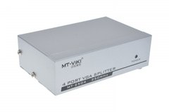 Сплітер VGA на 4 порти MT-VIKI, 1 гніздо VGA - 4 гніздо VGA, метал, DC-9V, 300mA (MT-2504)