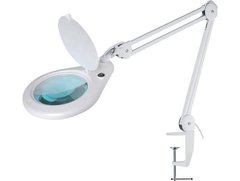 Лупа-лампа на струбцині Bourya 8062D3, LED підсвічування (84SMD), 3X, Ø180мм