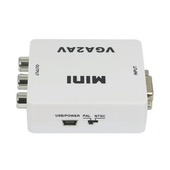 Конвертер mini VGA в AV, гнездо VGA (IN) - 3 гнезда RCA (OUT)
