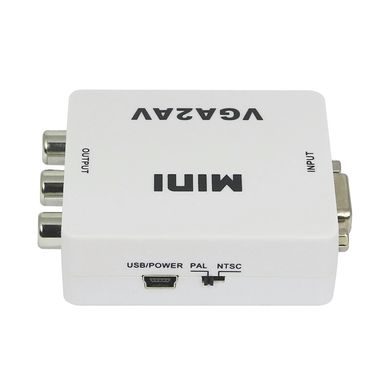 Конвертер mini VGA в AV, гнездо VGA (IN) - 3 гнезда RCA (OUT)