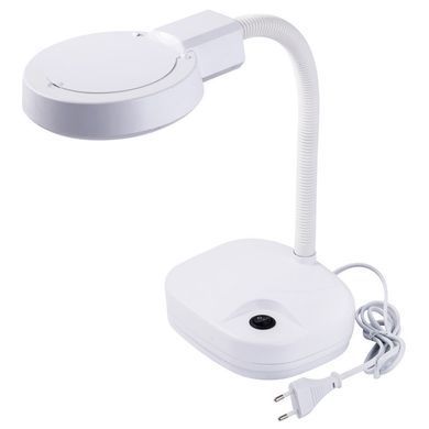 Лупа-лампа ZD-122 настольная, LED подсв. (10W), 3D+8D, диам-90мм, стекло